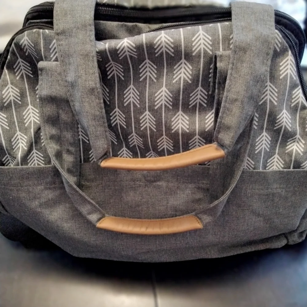 Grey & White Leke Baby Diaper Bag